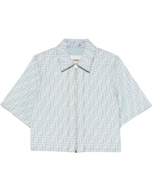 Fendi Light- Ff Denim Jacket - White
