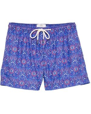 Peninsula Paisley-Print Swim Shorts - Blue