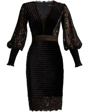 Tadashi Shoji Robe Mi-Longue En Dentelle - Noir