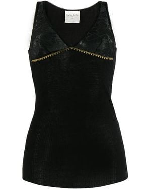 forte_forte Lace Panel Tank Top - Black