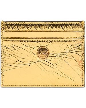 Etro Laminated Leather Card Holder - Metallic