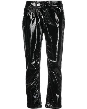 Dondup High-Shine Cropped Pants - Black