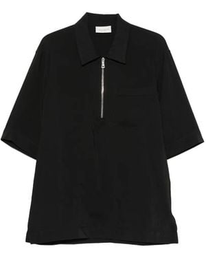 Yes London Quarter-Zip Short-Sleeve Polo Shirt - Black