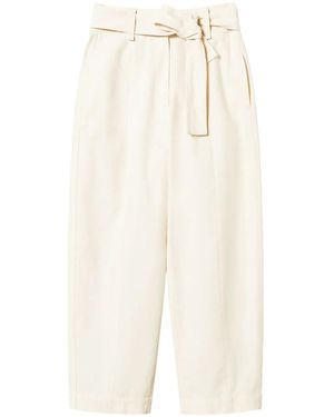 Twinset Belted Gabardine Trousers - White
