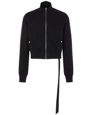 Rick Owens Zip-Up Cotton Track Jacket - Black