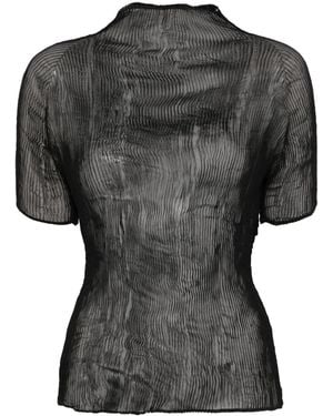 Issey Miyake Chiffon Twist トップ - ブラック