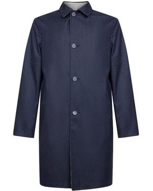 D4.0 Reversible Single-Breasted Coat - Blue