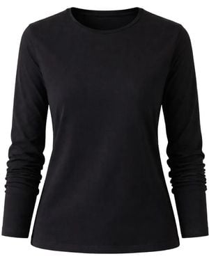 Patrick Assaraf Crew Neck Long-Sleeved T-Shirt - Black