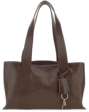 OSOI Shell Duffel Leather Shoulder Bag - Brown