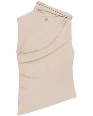 Courreges Asymmetric Sleeveless Top - Natural