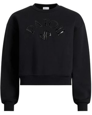 Patou Vinyl-Logo Fleece Sweatshirt - Black