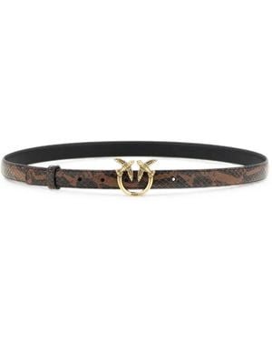 Pinko Reptile-Effect Belt - White