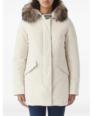 Woolrich Fur-Trim Hooded Coat - Natural