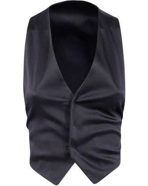 Ann Demeulemeester Mary サテンベスト - ブルー