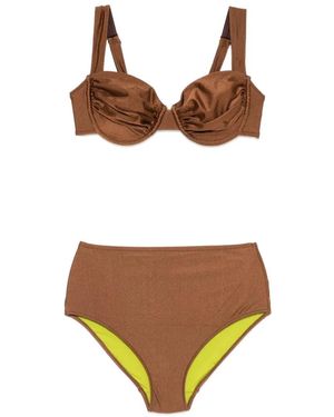 DAZE DAYZ Underwired Ruched Bikini - Brown