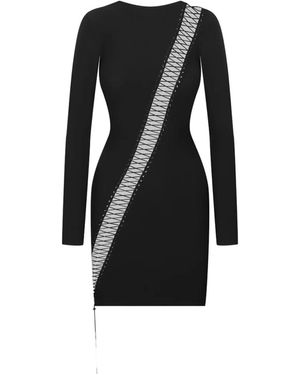 Maison Close Nuit Fauve Long-Sleeve Mini Dress - Black