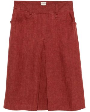 Massimo Alba Regina Pocket Midi Skirt - Red