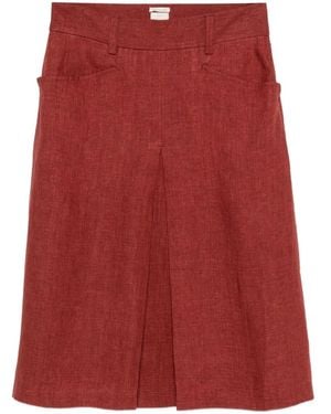 Massimo Alba Regina Pocket Midi Skirt - Red