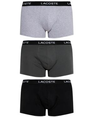 Lacoste Pack De Tres Bóxeres Con Logo En La Cinturilla - Blanco