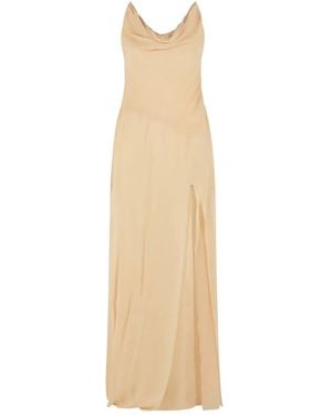 Blumarine Cowl-Neck Maxi Dress - Natural