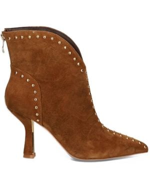 Alma En Pena. Stud-Embellished Pointed-Toe Boots - Brown