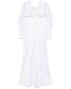 Alberta Ferretti Abito Lungo Drappeggiato - Bianco
