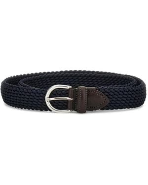 Alberto Luti Elastic Braided Belt - White