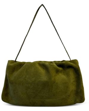 The Row Xl Bourse Suede Shoulder Bag - Green
