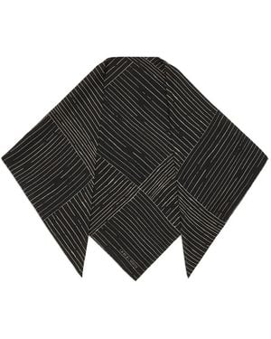 Giorgio Armani Striped Scarf - Black