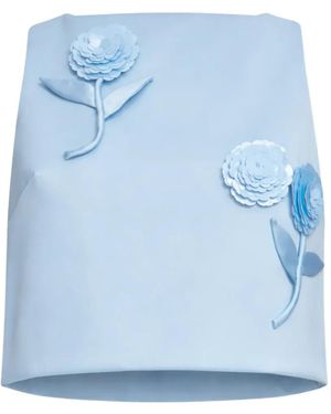 Self-Portrait 3D-Flower Top - Blue