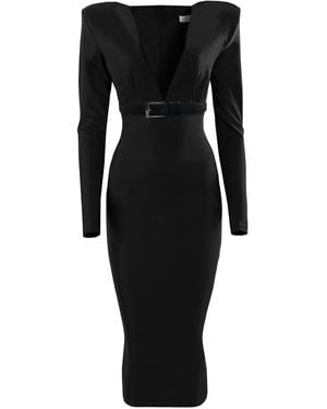 Vestiaire d'un Oiseau Libre V-neck belted midi dress - Schwarz