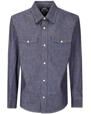 A.P.C. Western Cotton Shirt - Blue