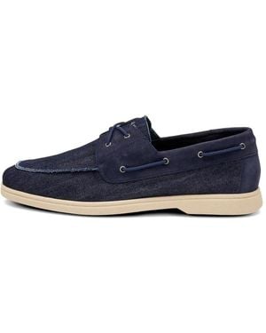 Frau Lace-Up Denim Boat Shoes - Blue