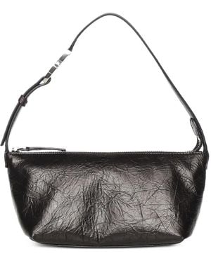 Fendi Vanity Pouch Small Crackled Leather Bag - Grey