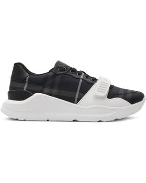 Burberry Check Trainers - Black