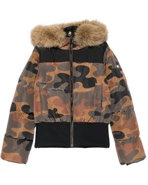 Goldbergh Kiri Camouflage-Print Ski Jacket - Brown