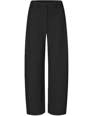 Stine Goya Pleated Wide-Leg Trousers - Black
