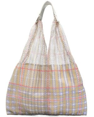 Epice Handtasche Mit Karomuster - Natur