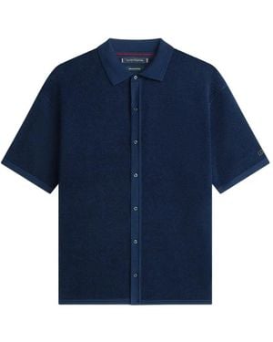 Tommy Hilfiger Veste En Maille Ajourée À Manches Courtes - Blue