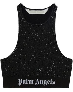 Palm Angels Knitted Logo Top - Black