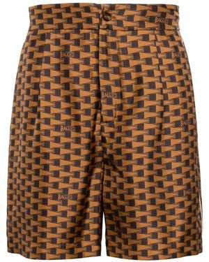 Bally Bermuda Con Stampa Pennant - Marrone