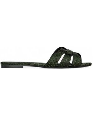 Saint Laurent Flache Tribute Sandalen - Weiß