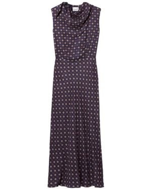 Claudie Pierlot Flowy Draped-Neck Dress - Purple