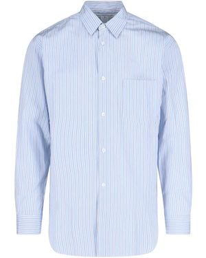Comme des Garçons Striped Cotton Shirt - Blue