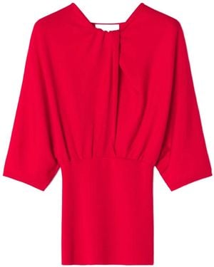 Lanvin Draped Three-Quarter-Sleeve Sweater - Red