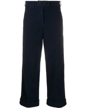 Aspesi Cropped Wide Leg Trousers - Blue