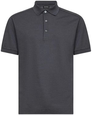 ZEGNA Button-Placket Polo Shirt - Black