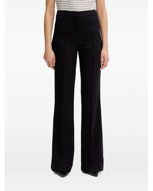 Morgan Pressed-Crease Flared Trousers - Black
