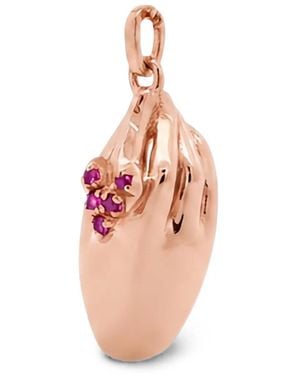 Di Volpe Pendentif Ma Che Vuoi En Or Vermeil Et Rubis - Pink