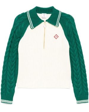 CASABLANCA Zip Fastening Jumper - Green